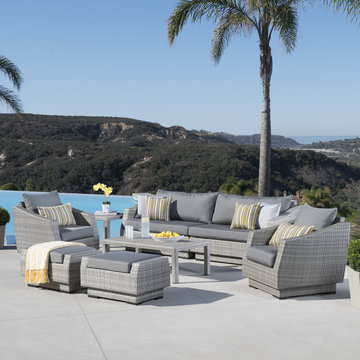Cannes™ 8pc Sofa & Club Chair Set - Charcoal Grey
