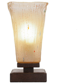 Luna 1-Light Table Lamp, Dark Granite/Amber Crystal