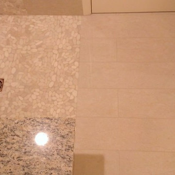 MASTER BATHROOM - Crema Marfil Porcelain 32" x 16" Wall / 32" x 8" Floor