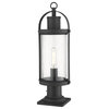 Z-Lite 569PHM-533PM Roundhouse 22" Tall Outdoor Pier Mount Post - Black