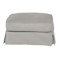 Sunset Trading Americana Ottoman - Slip Cover Set Only - Performance Gray - Slipcovers And Chair Covers