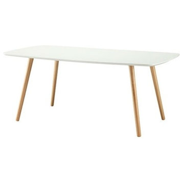 Modern Classic Mid-Century Style Coffee Table, White