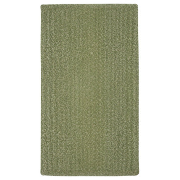 Capel Manteo Deep Green 0050_200 Braided Rugs 4'x6' Vertical Stripe