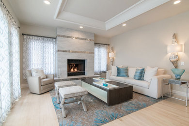 Trendy living room photo in San Diego