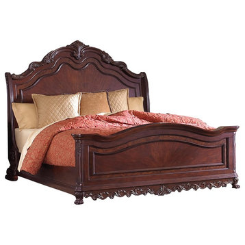 Debroux English Estate Cal King Sleigh Bed, Cherry