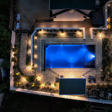 Residential Pool with Sun Shelf and Automatic Cover in Greensboro, NC