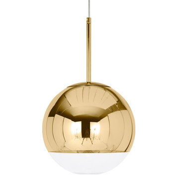 Sphere Gold Pendant Light 16"