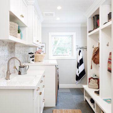 Family-Friendly Mudroom, Laundry & Guest Bath