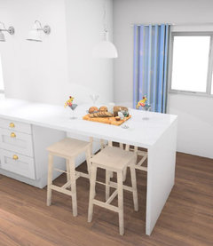 Kitchen bar table against wall best sale