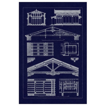 "Internal Decoration of Roof (Blueprint)" Paper Print by J. Buhlmann, 42"x62"