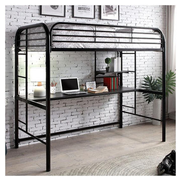 Cm-bk963t-gy Furniture Of America Hoople Twin/twin Bunk Bed, Antique Gray