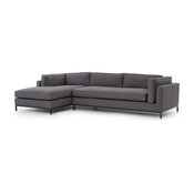 Diorama Mid Century Charcoal Left Arm Chaise Sectional Sofa