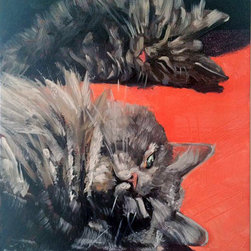Custom Pet Portraits, two cats, 12"x16" - Products