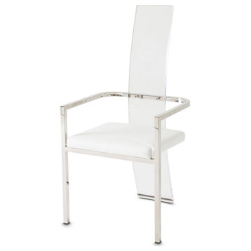State St. Arm Chair, Assembled, Glossy White