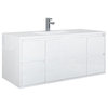 Geomi 5-Drawer White Floating Bathroom Vanity, 47"