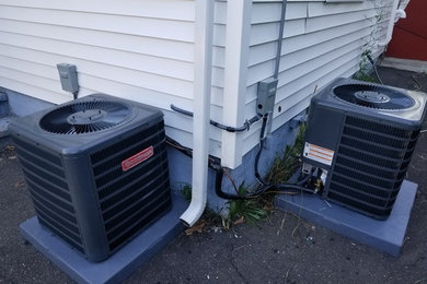 Before, During & After: Double AC Condensing Units Installed in New Haven, CT