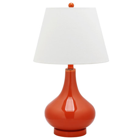 Amy Gourd Glass Lamp - Orange