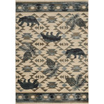 KAS - KAS Chester 5634 Ivory/Blue Montana Area Rug, 5'x8' - Let's bring nature indoors! Chester is a machine woven collection designed of updated and trendy lodge looks in today's colors. You're sure to enjoy the feel of the woodsy outdoors in the comfort of your home! These rugs are made in Turkey of 100% polypropylene and have a 0.5" pile height.