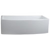Nantucket Sinks' White Farmhouse Fireclay Sink, Curved Front