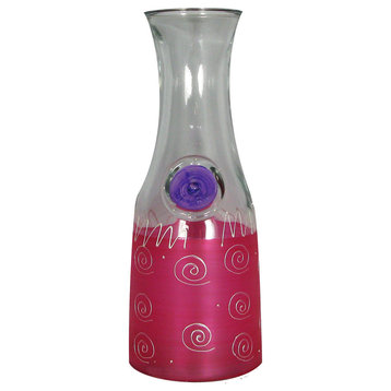 Frosted Curl Pink Carafe