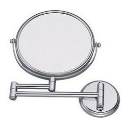 Brass Finish Wall Mounted Bathroom Two Sides Magnifying Glass Cosmetic Mirror MB - Bathroom Accessories