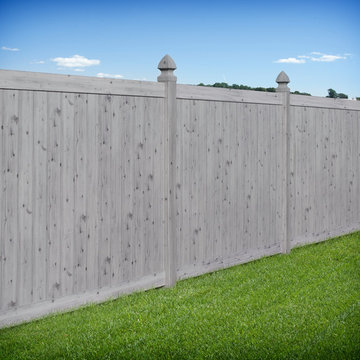 Gray Wood Grain PVC Vinyl Privacy Fence by Illusions Vinyl Fence