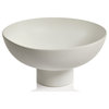 Kumasi White Ceramic Footed Bowl