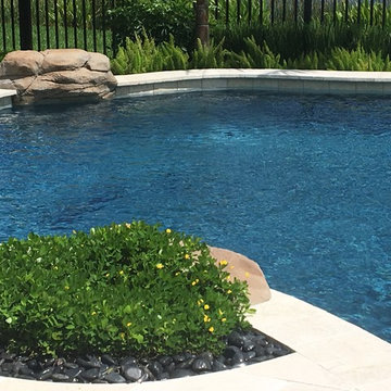 Custom Pool with Small Rock Waterfall and Custom Spa in Delray Beach Florida!