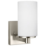 Sea Gull Lighting - Sea Gull Lighting 4139101-962 Hettinger - 100W One Light Wall Sconce - The Hettinger lighting collection by Sea Gull LighHettinger 100W One L Brushed Nickel Etche *UL Approved: YES Energy Star Qualified: n/a ADA Certified: n/a  *Number of Lights: Lamp: 1-*Wattage:100w A19 Medium Base bulb(s) *Bulb Included:No *Bulb Type:A19 Medium Base *Finish Type:Brushed Nickel