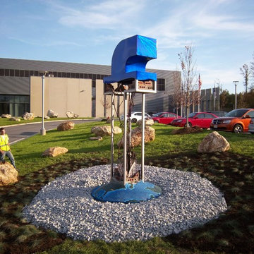 Industrial Facebook Sculpture