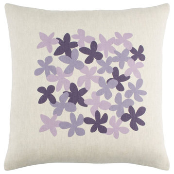 Little Flower by E. Gardner Down Pillow, Lavender, 22' x 22'