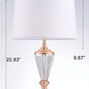 Pasargad Home Luxus Collection Metal and Crystal Table Lamp Lights