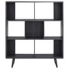 Modway Transmit 7-Shelf Wood Bookcase with Splayed Dowel Legs in Charcoal