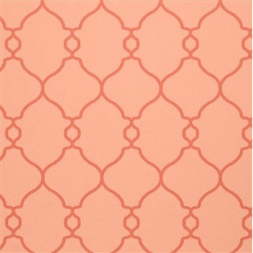 Lattice Wallpaper, Coral, Double Roll