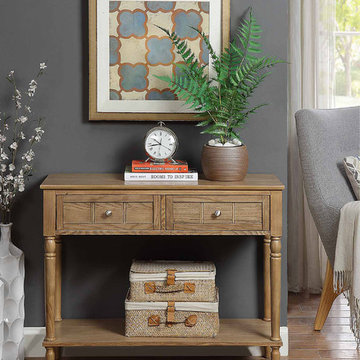 French Country Two Drawer Hall Table