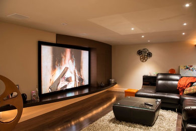 Inspiration for a modern basement remodel in Ottawa