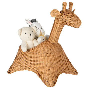 Wicker Giraffe Basket, Natural Color