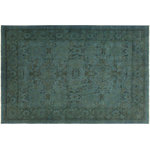 Bareen Designer Rugs - Overdyed Tama Blue/Light Green Wool Rug, 7'11x10'0 - Masterfully hand-knotted by skilled artists, this over dyed hand knotted rug highlights careful attention to detail and color to create a remarkable chromatic composition. Each rug is hand knotted using centuries old techniques and mellowed down by the natural energy of the sun. While retaining the original design each rug is given a unique artistic composition by over dying and washing each rug in remarkable color palette to produce a bolder, brighter, modern and saturated look. The modern inspired look with rich, luscious detailing, vibrant feel and a show-stopping palette with saturated colors provides an unexpected decor twist. The historic and timeless appearance of this collection offers an exquisite quality of one-of-a-kind artistic rugs.