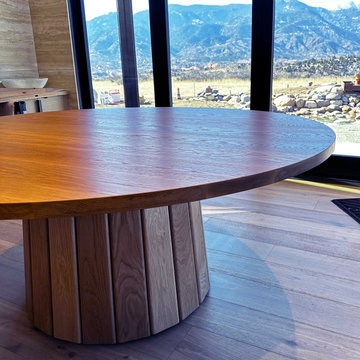White Oak Extension Dining Table w/ Steel Substructure - Colorado Mountain Home