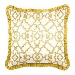 Yellow Ruffle Throw Pillow - Square - Decorative Pillows
