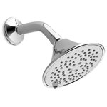 Toto - Toto Trans Series A 5Spray Modes 2.0GPM 5.5" Showerhead Polished Chrome - At TOTO, we design simple, brilliant, and elegant solutions for basic human needs where every innovation and detail is designed with you in mind. Were committed to improving peoples lives and for over a century, weve made products that do just that. The TOTO Transitional Collection Series A Five Spray Showerhead offers a classic and clean design that adds style to any bathroom dcor. The showerhead has five spray modes to enhance your shower experience. Indulge and choose from a spray, spray and massage combo, massage, or a mist. The final mode is a pause, which enables the user to stop the flow of water without changing the temperature or volume settings of the shower control. Fixture offers maximum flow rate of 2.0 gpm and has a five inch diameter spray plate. Long lasting and durable, this showerhead is made of solid brass construction and features rubber nozzles that help to prevent limescale buildup. TOTO creates a clean, relaxed, and refreshing lifestyle by designing for every part of the bathroom and striving to bring more to every moment you spend there.  Shower arm purchased separately.