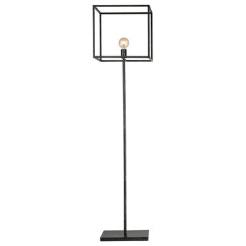 Bronte 9.84" 1-Light Black Finish Floor Lamp With Light Kit