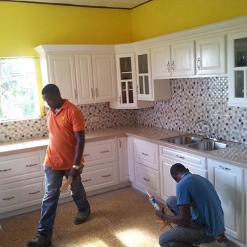 White overhead Kitchen