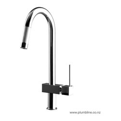 Quadro Round Kitchen Mixer With Pull Out Spout - Utility Sink Taps