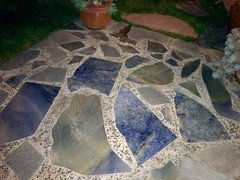 Grouting Flagstone patio with white cement/sand mix