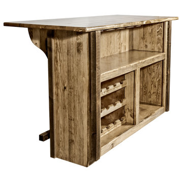 Homestead Collection Deluxe Bar With' Rail, Stain and Clear Lacquer Finish