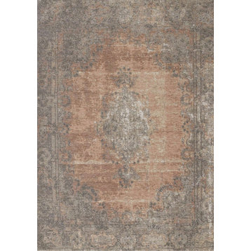Kylie Collection Pink Gray Vintage Border Rug, 2'0"x3'7"
