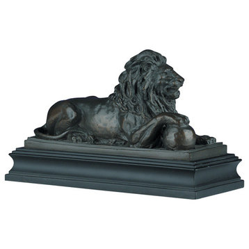 Regal Lion-Right Paw on Ball Sculpture