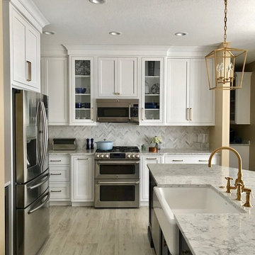 Mouser White Kitchen with Gold Accents