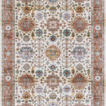 Nourison - Nourison Fulton 2'3" x 7'6" Beige Multicolor Vintage Indoor Area Rug - Add a relaxed vibe to your space with this vintage-inspired rug from the Fulton Collection. The classic Persian pattern is presented in a beige, blue, and orange multicolored palette finished with an artful fade that brings a cultured look to your living room, bedroom, or home office. This printed rug is made from durable polyester yarns with a non-shedding, non-slip back ideal for busy households with pets, kids, and frequent guests.
